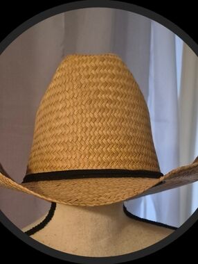 Santo Nina Vintage Ranchero Natural Straw/Palm Leaf Cowboy Hat with Black Band